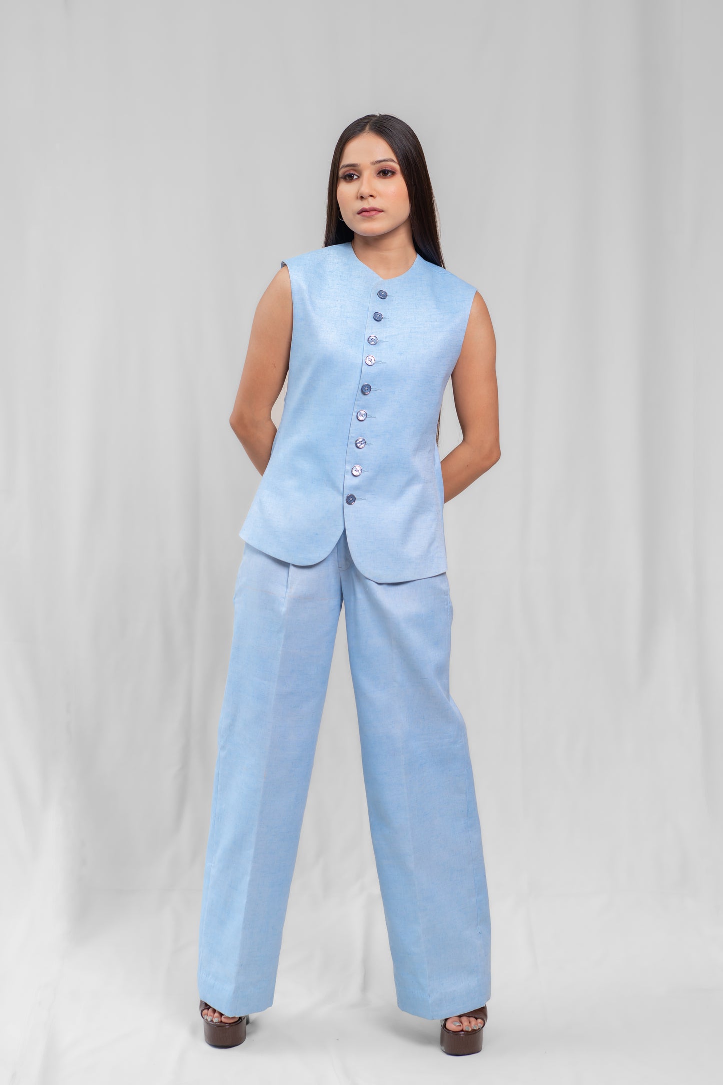 Blue Waistcoat Set