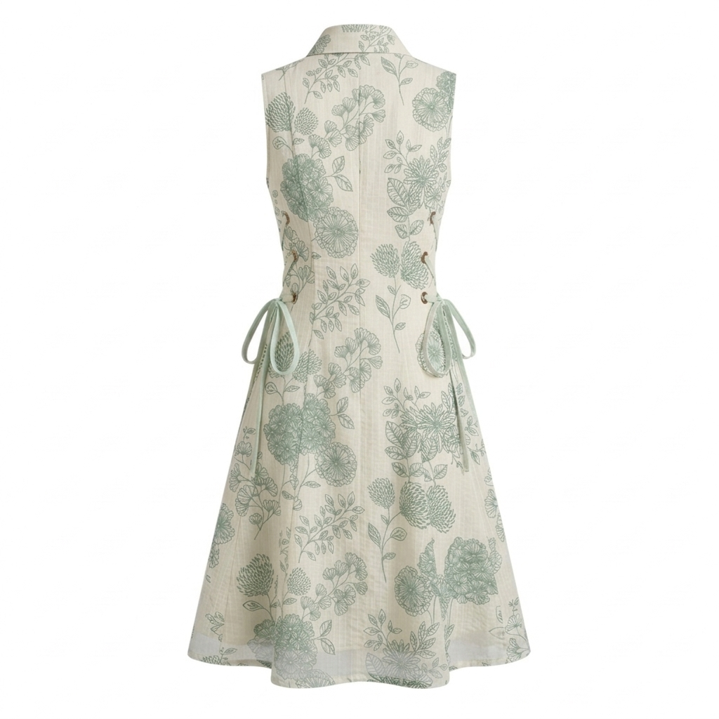 Floral tie-waist short dress