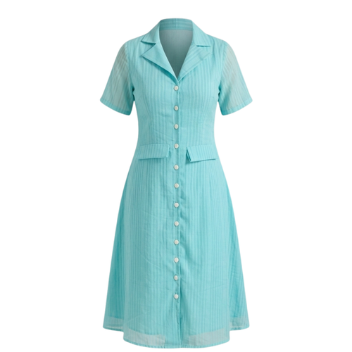 Aqua notch collar dress