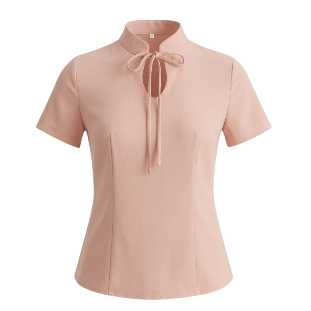 Cotton tie-neck top