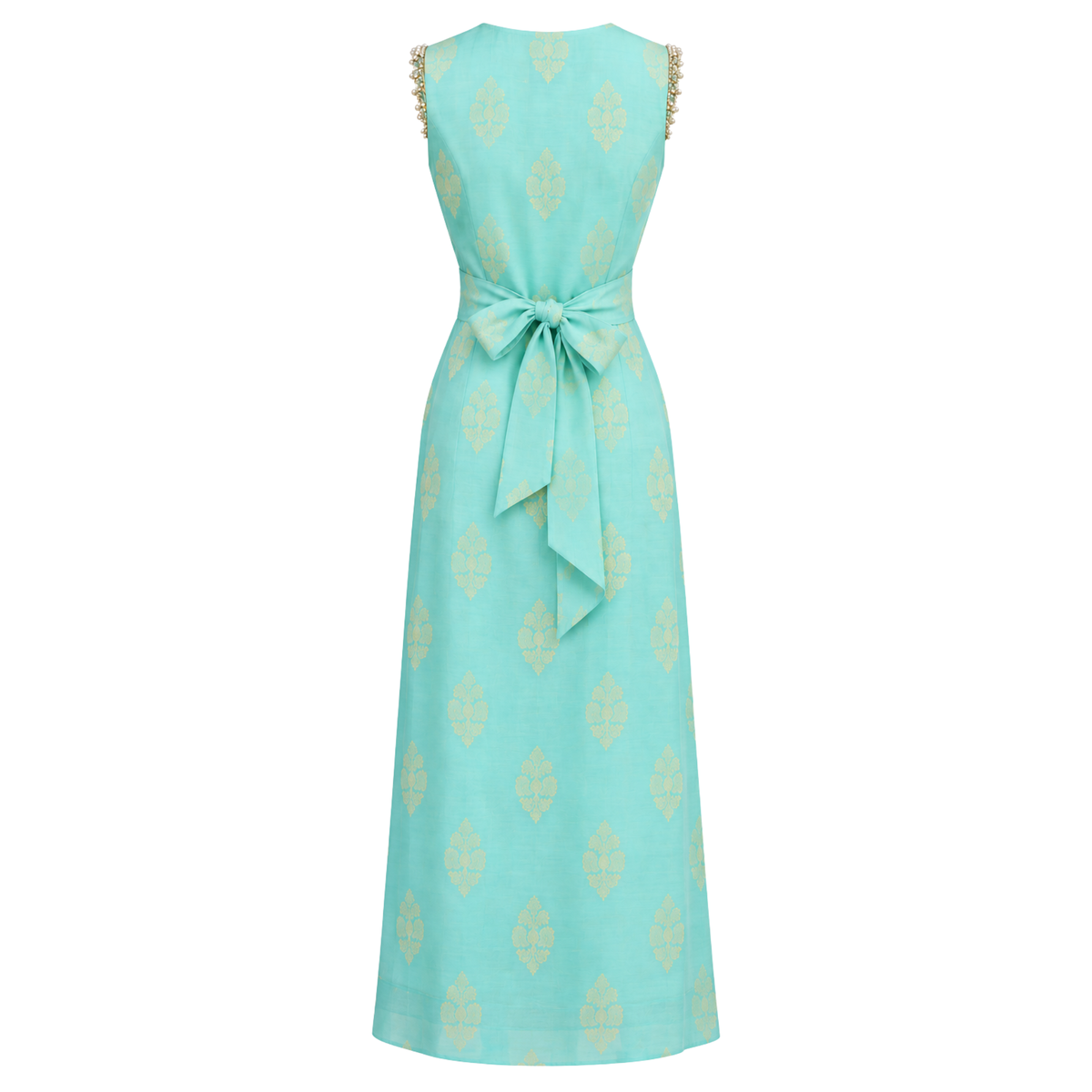 Mint V-Neck Pleated Dress
