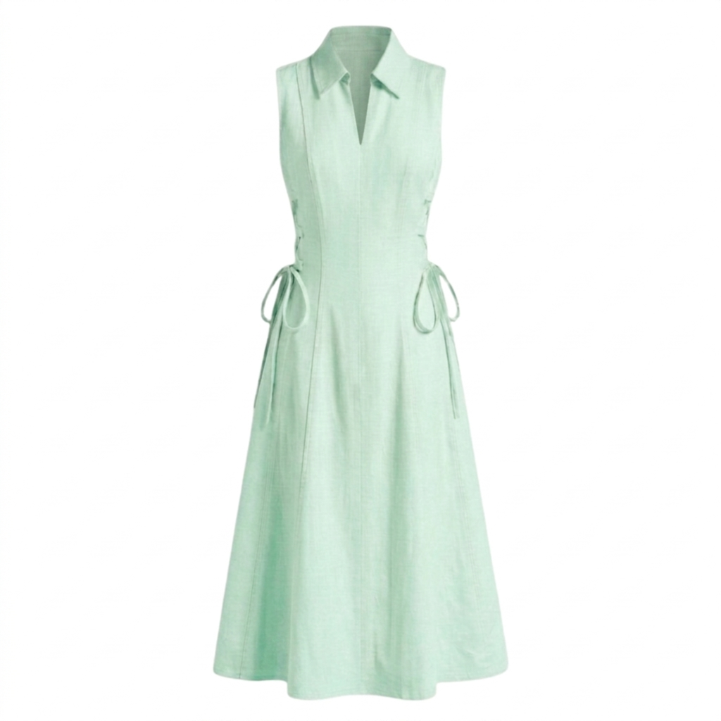 Linen tie-waist dress
