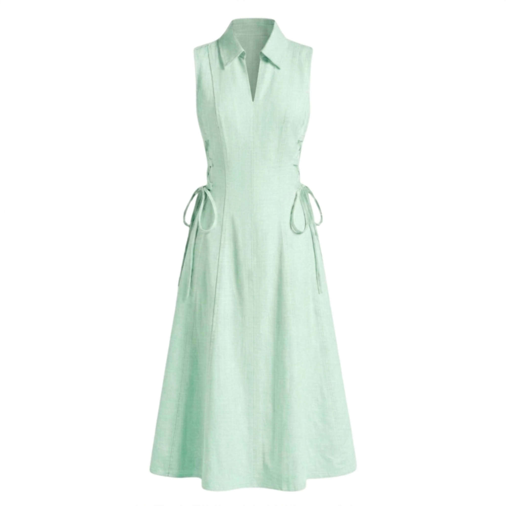 Linen tie-waist dress