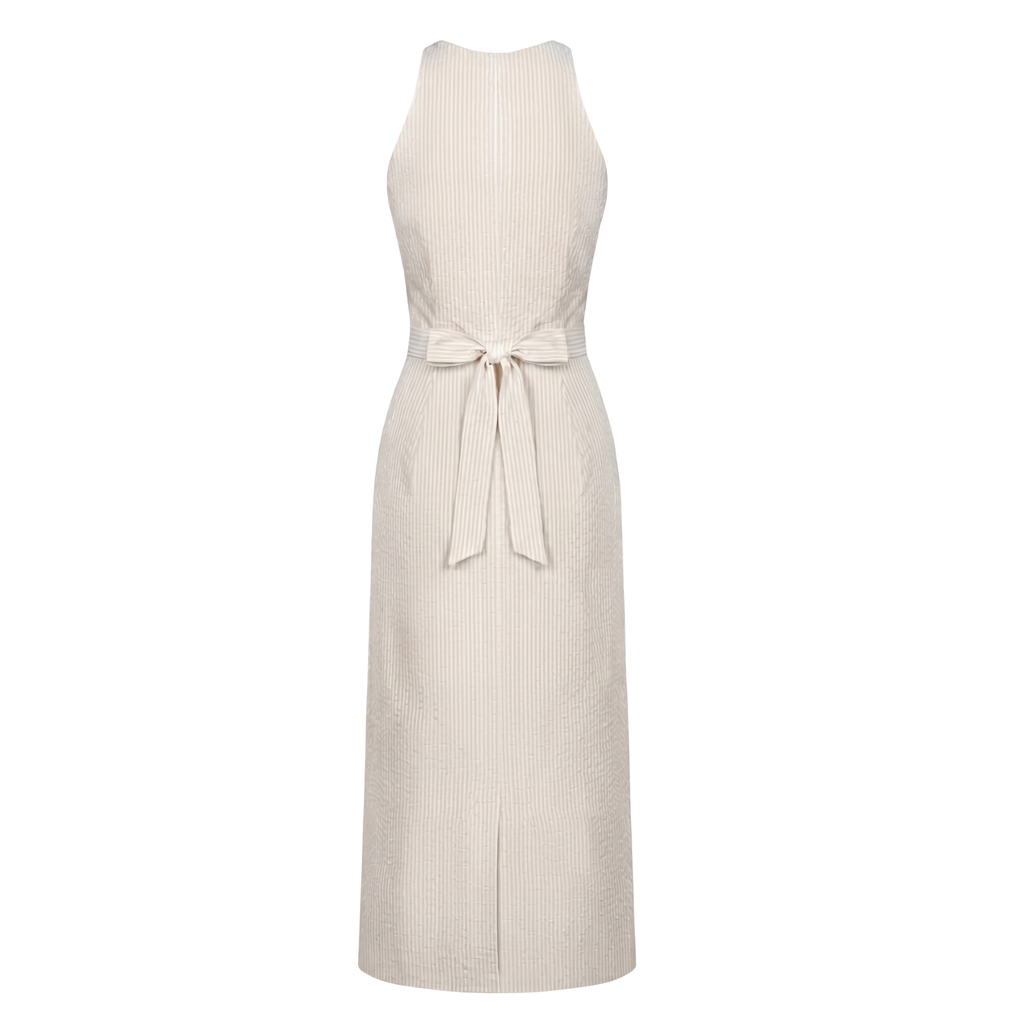 Stripe Halter Midi Dress