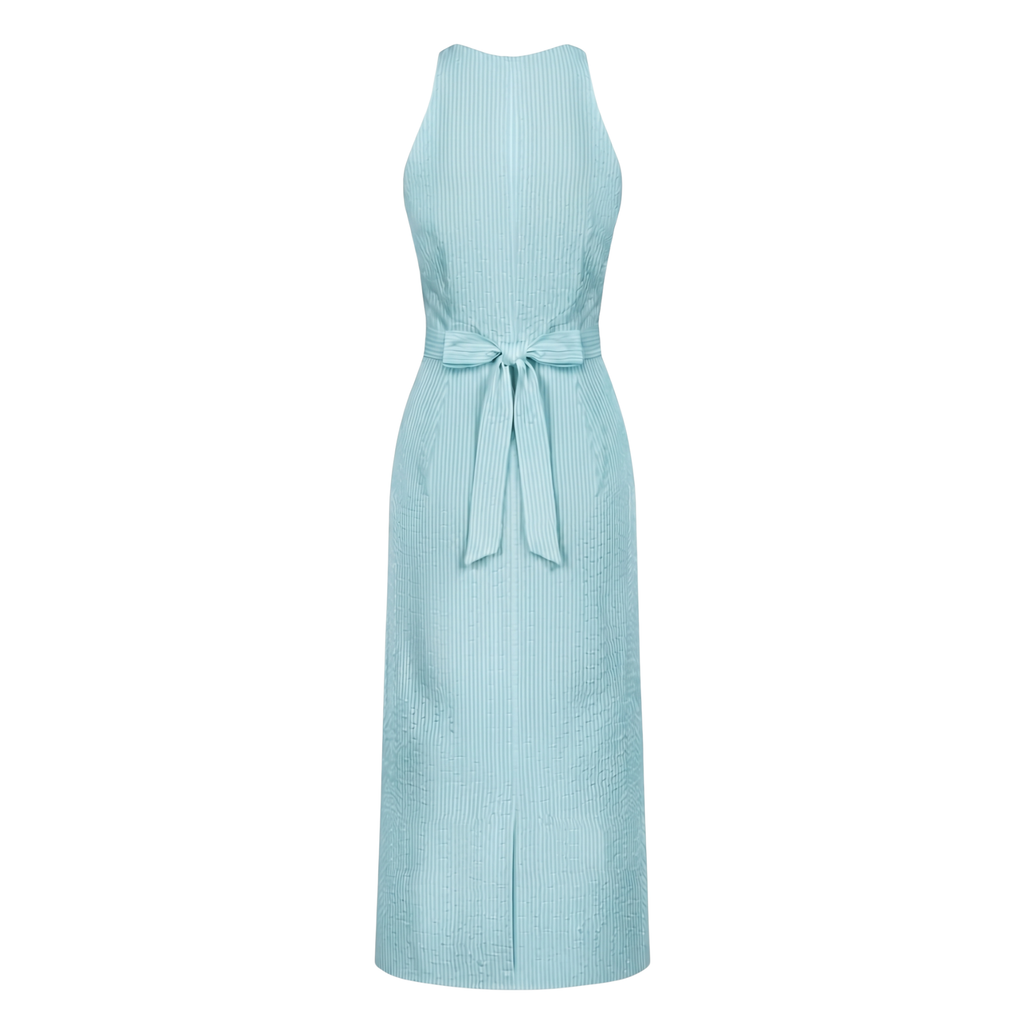 Aqua Halter Midi Dress