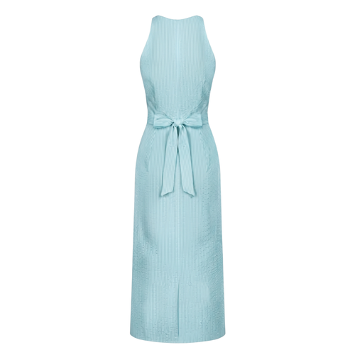 Aqua Halter Midi Dress