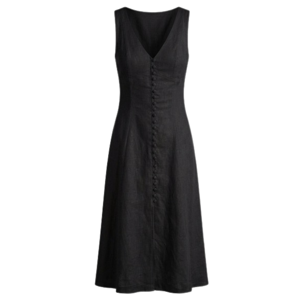 Button Front Midi Dress