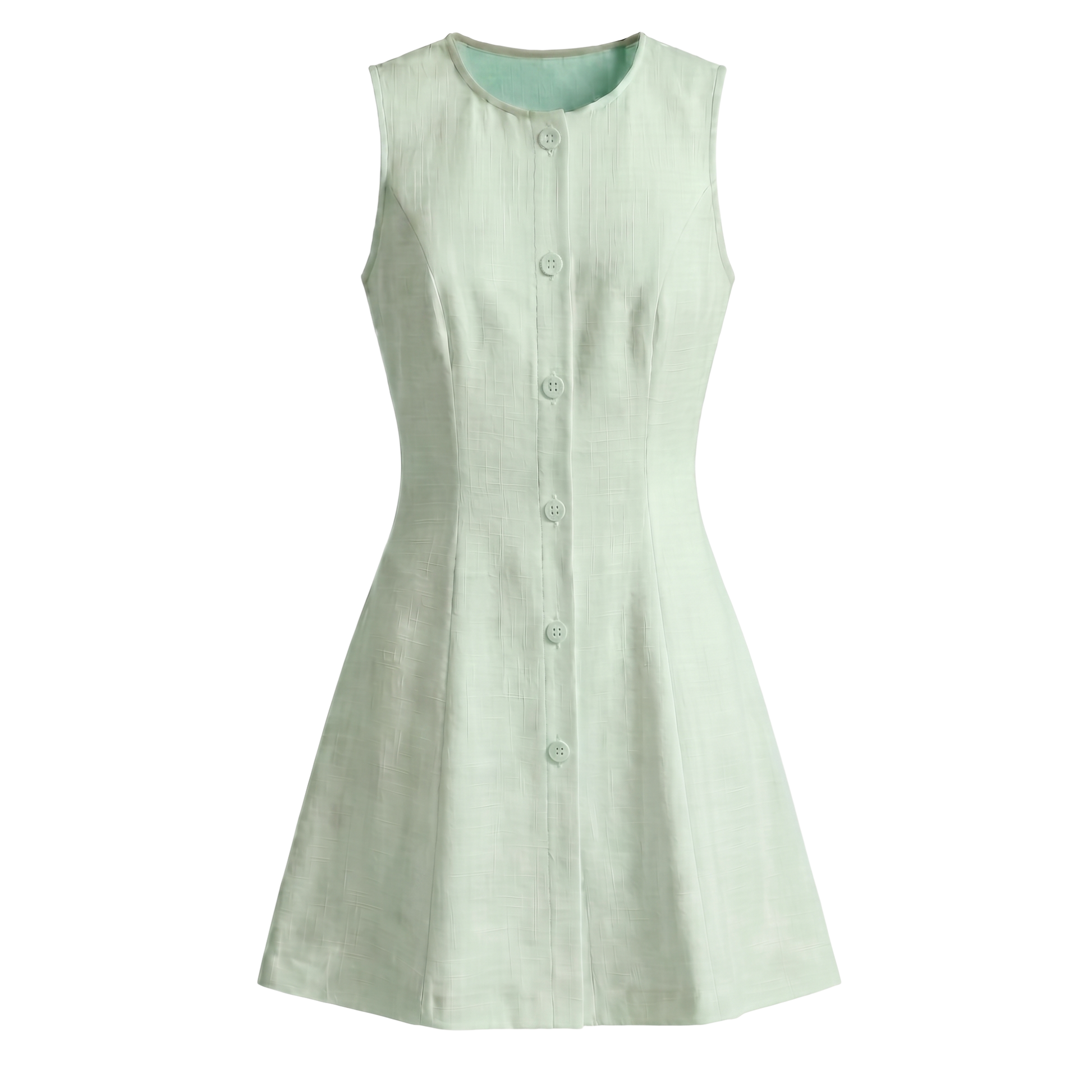 Button Front Linen Mini Dress