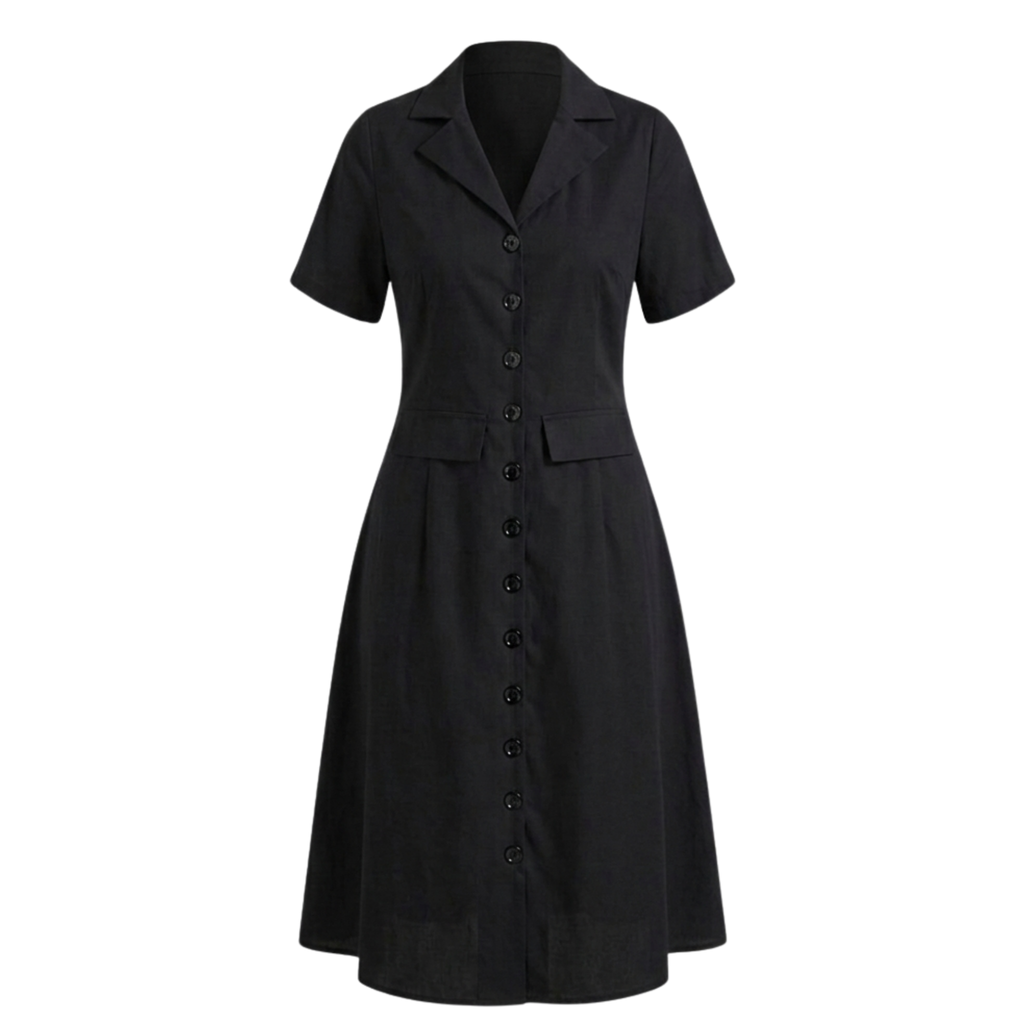 Cotton notch collar dress
