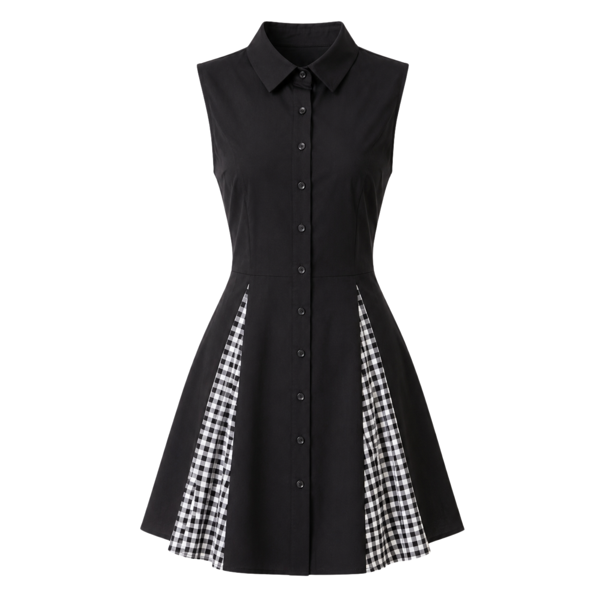 Checks Panel Short Shirt Dress