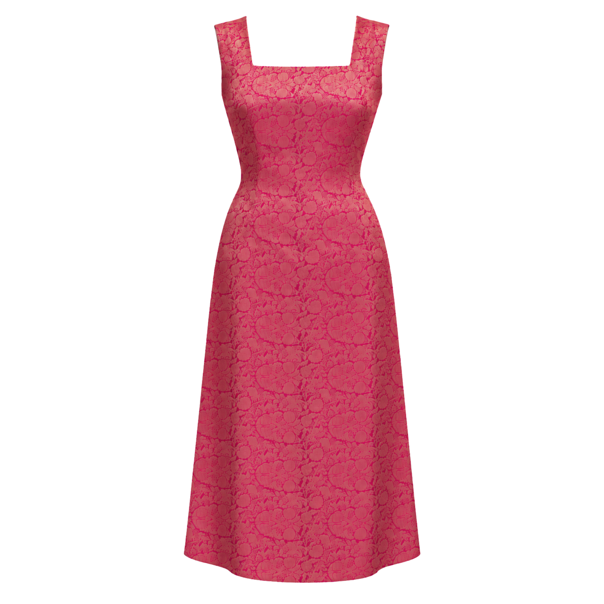 Brocade Square Neck Dress
