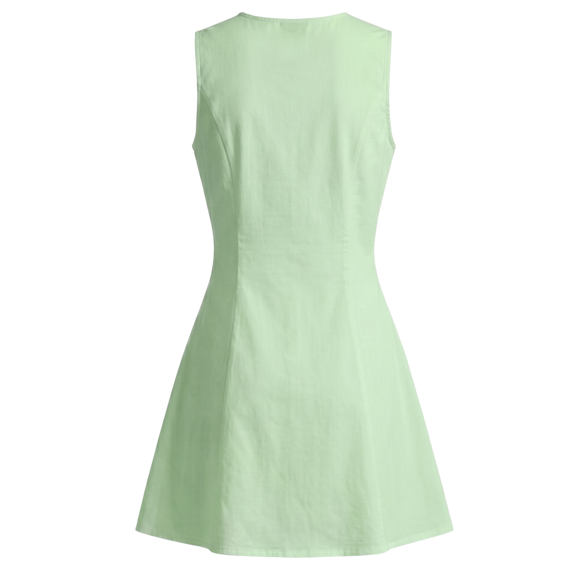 Button Front Linen Mini Dress