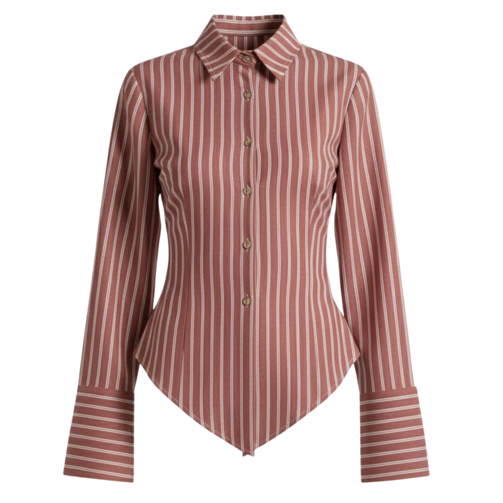 Fitted Stripe Button-Down Shirt