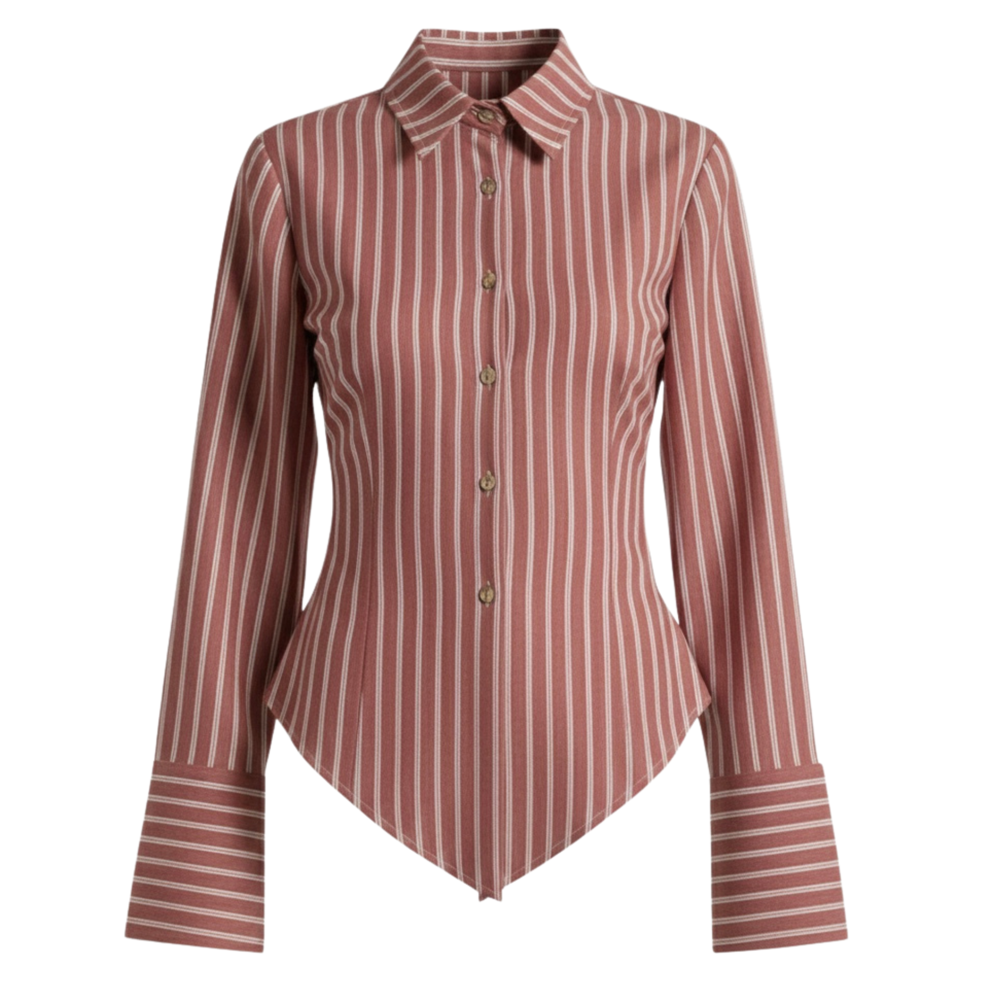 Fitted Stripe Button-Down Shirt