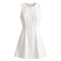 Button Front Mini Dress- Stripe
