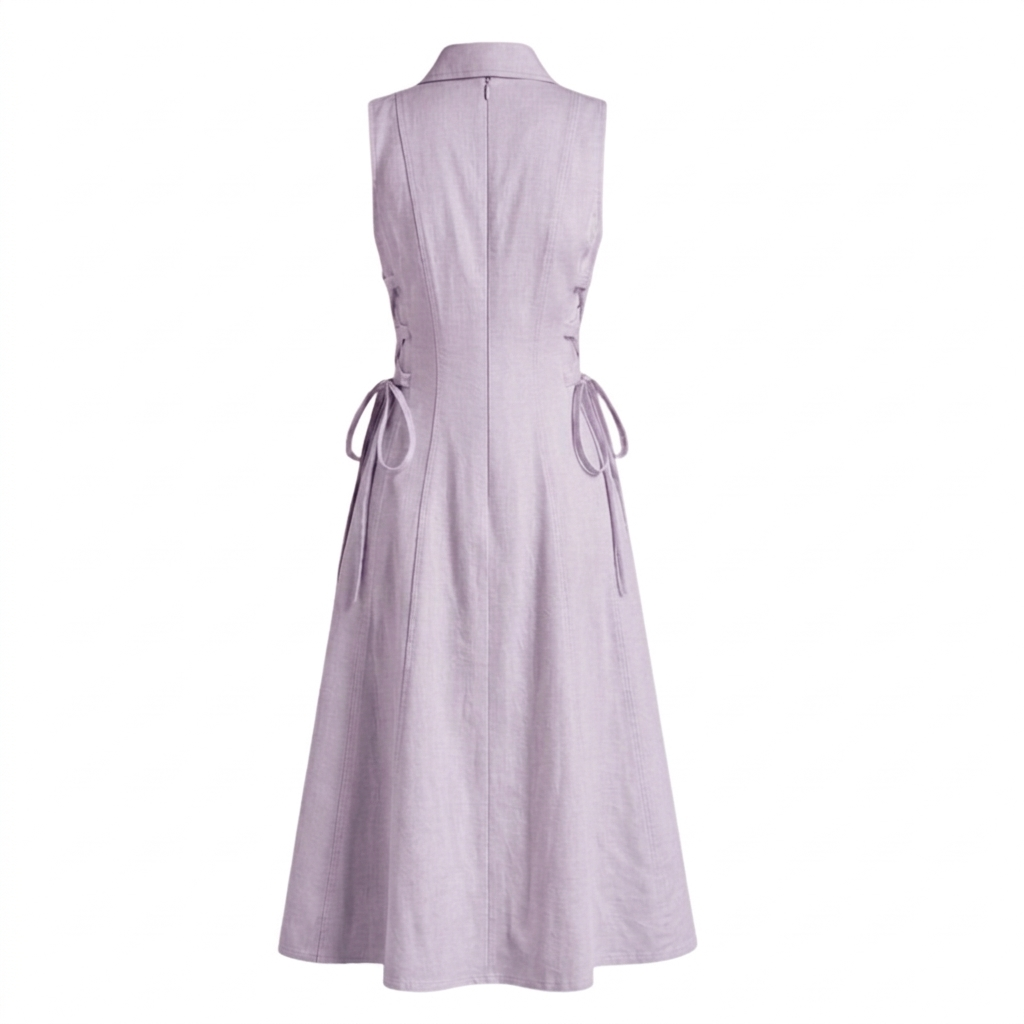 Cotton tie-waist dress