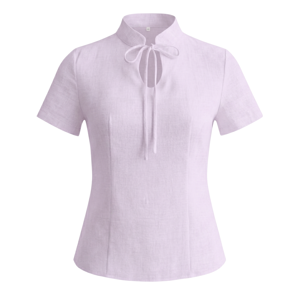 Cotton tie-neck top