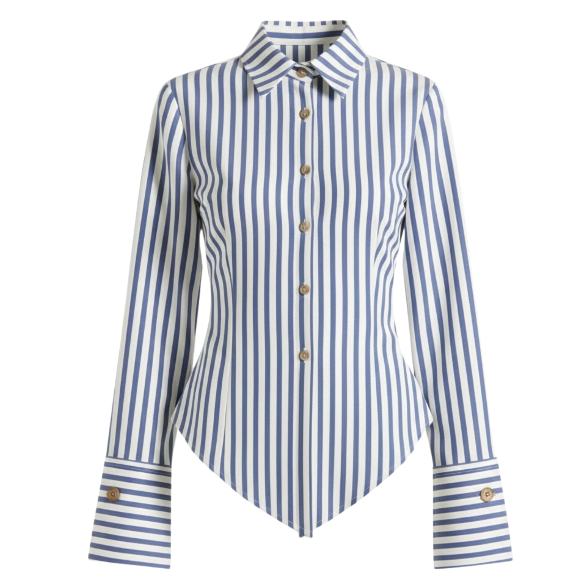 Fitted Stripe Button-Down Shirt