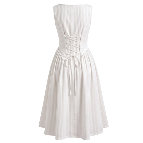 Boat Neck Stripe Dress