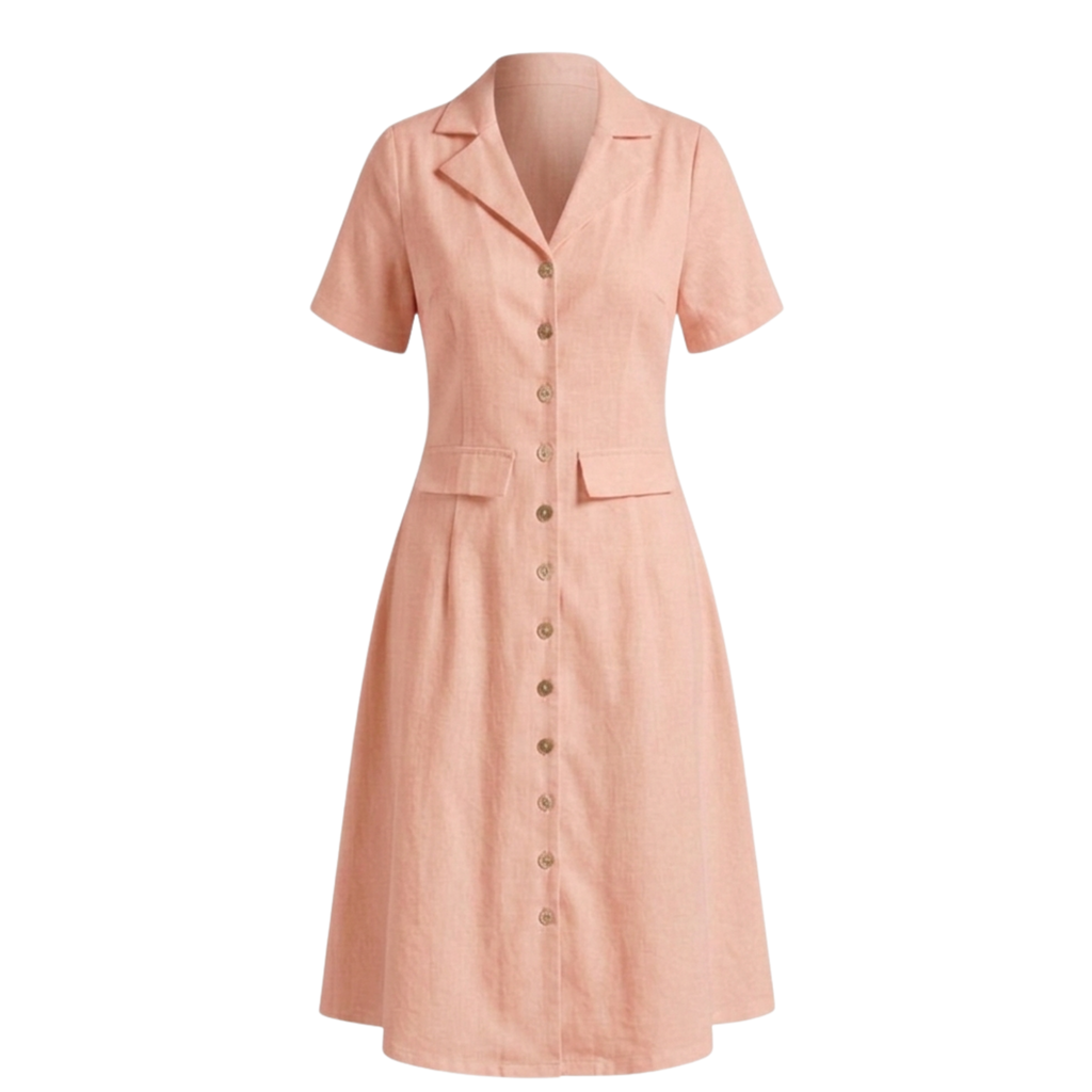 Cotton notch collar dress