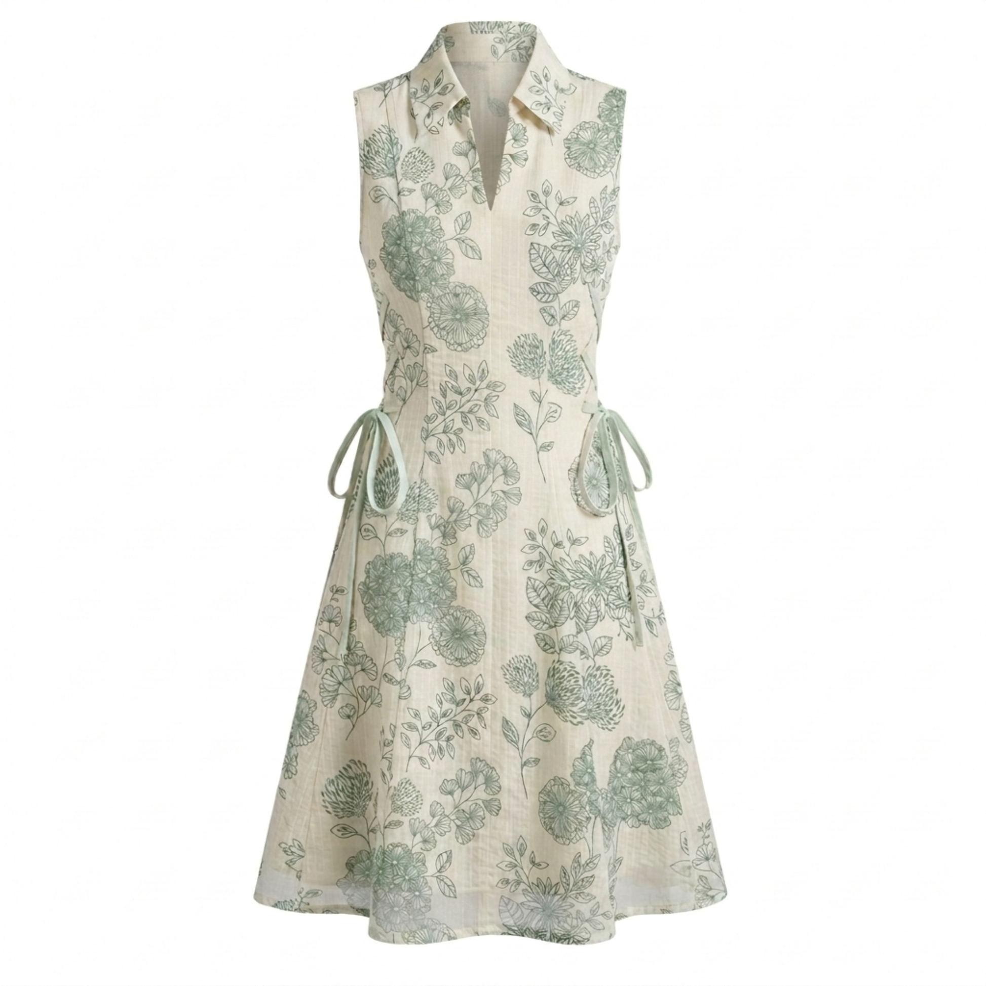 Floral tie-waist short dress