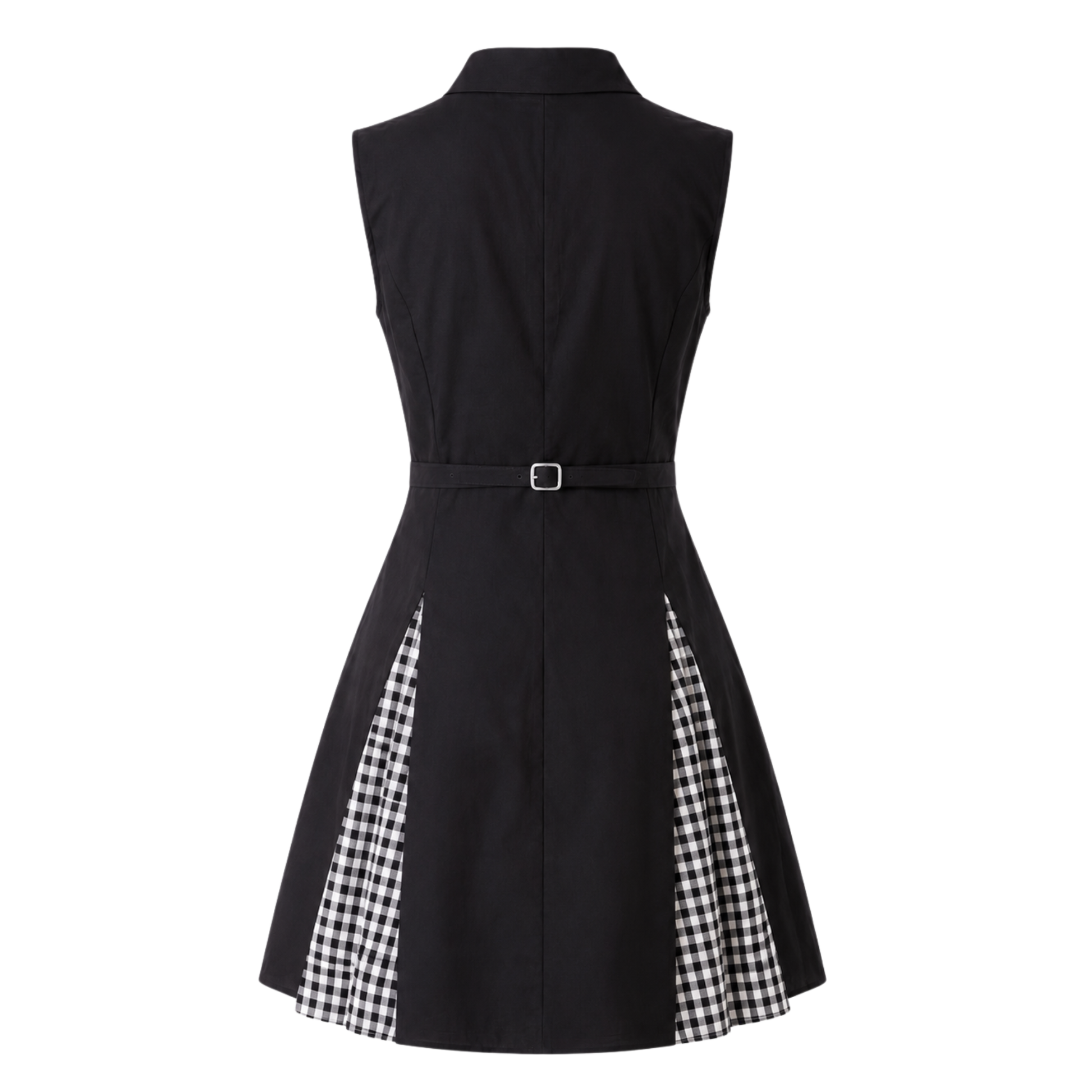 Checks Panel Short Shirt Dress
