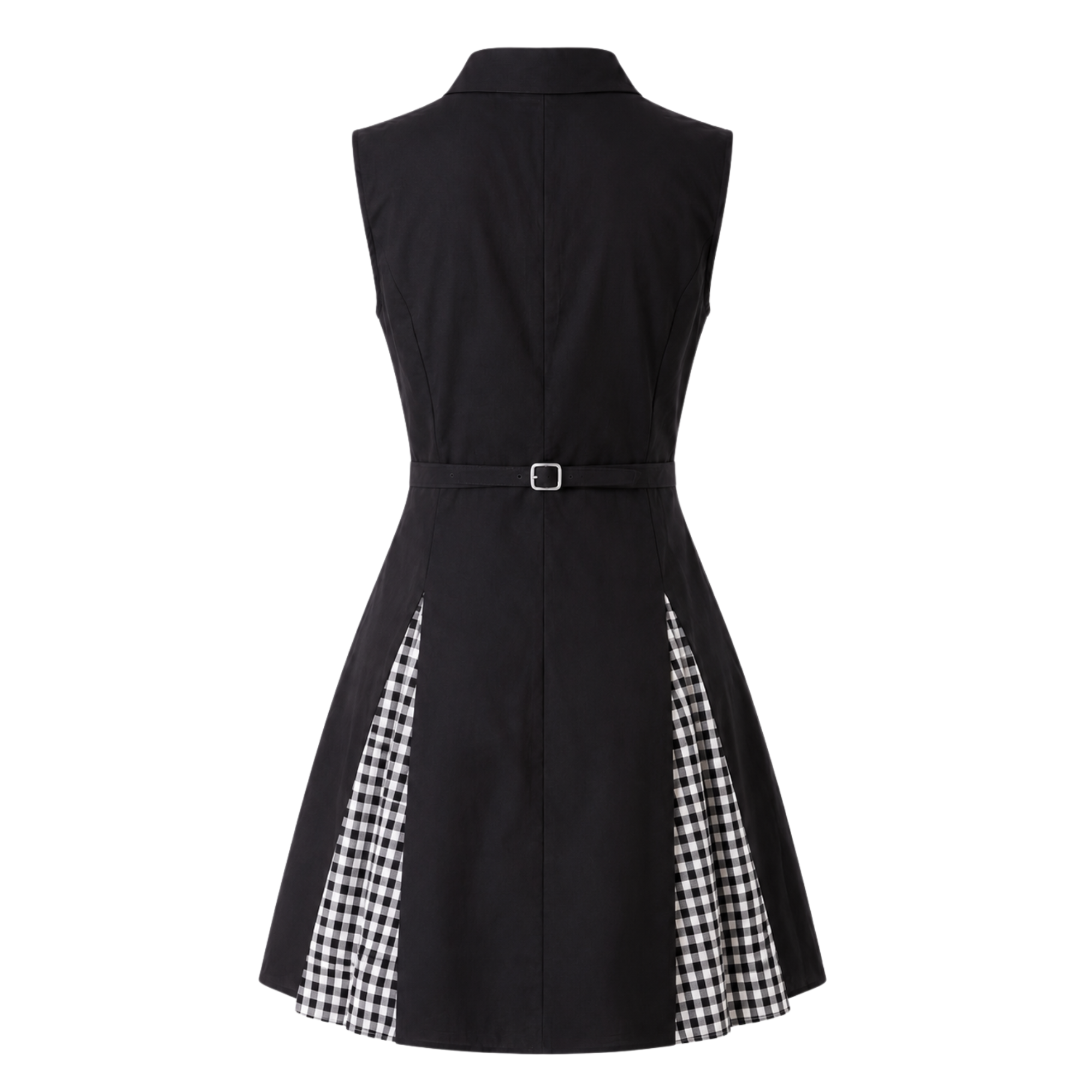Checks Panel Short Shirt Dress