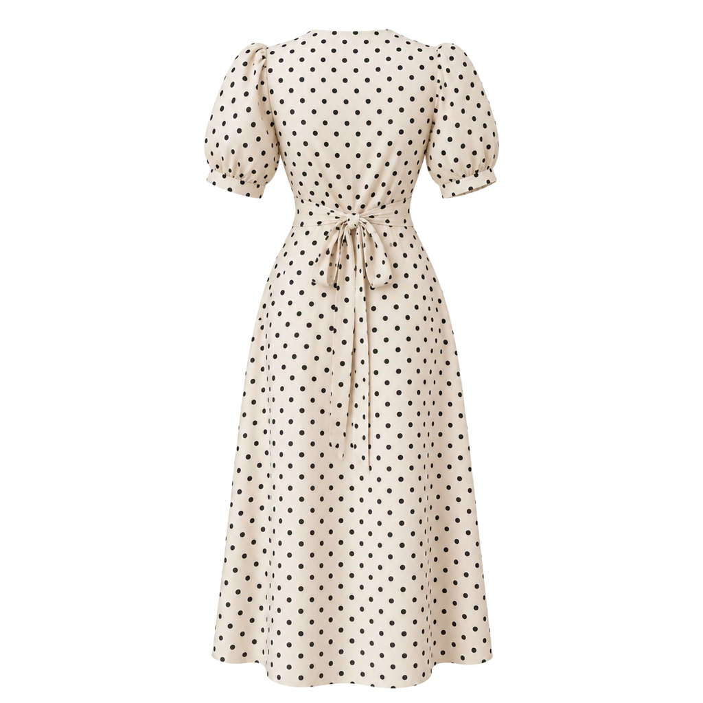 Ivory Polka Dot Midi Dress