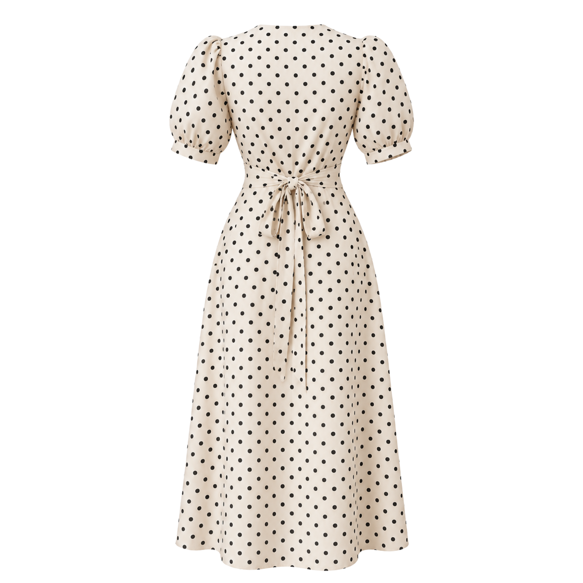 Ivory Polka Dot Midi Dress