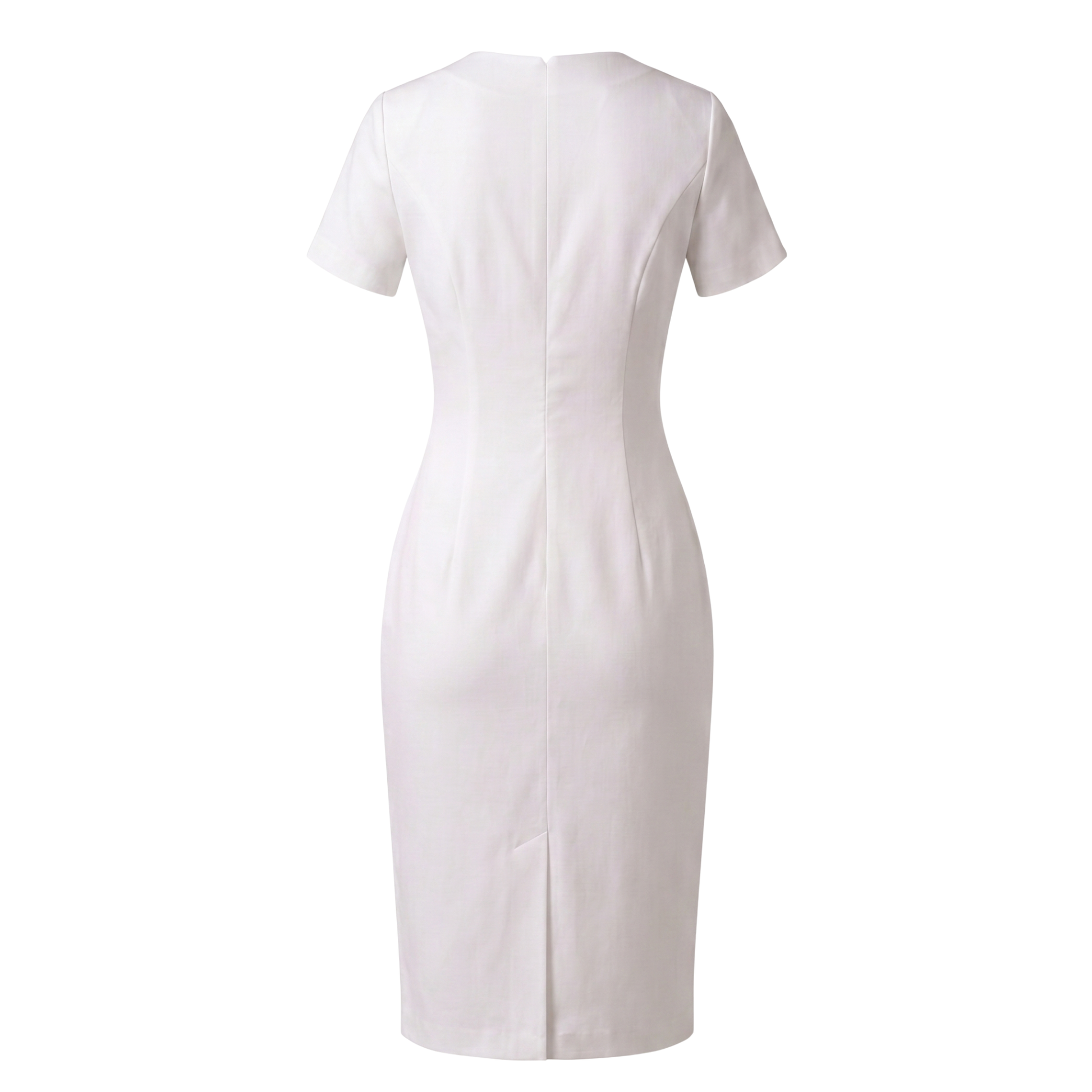Tailored Button Detail Linen Midi Dress