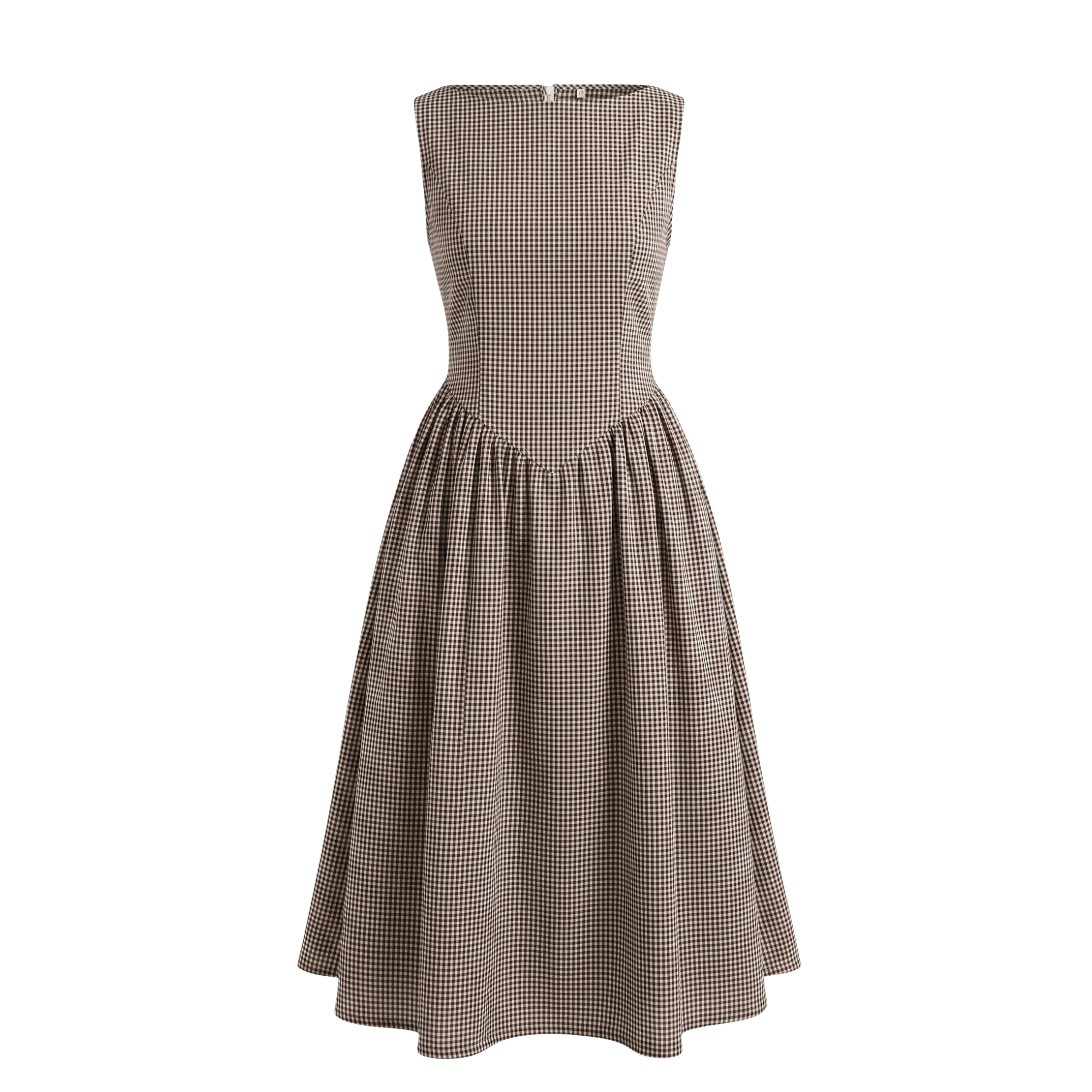 Boat Neck Checks Dress