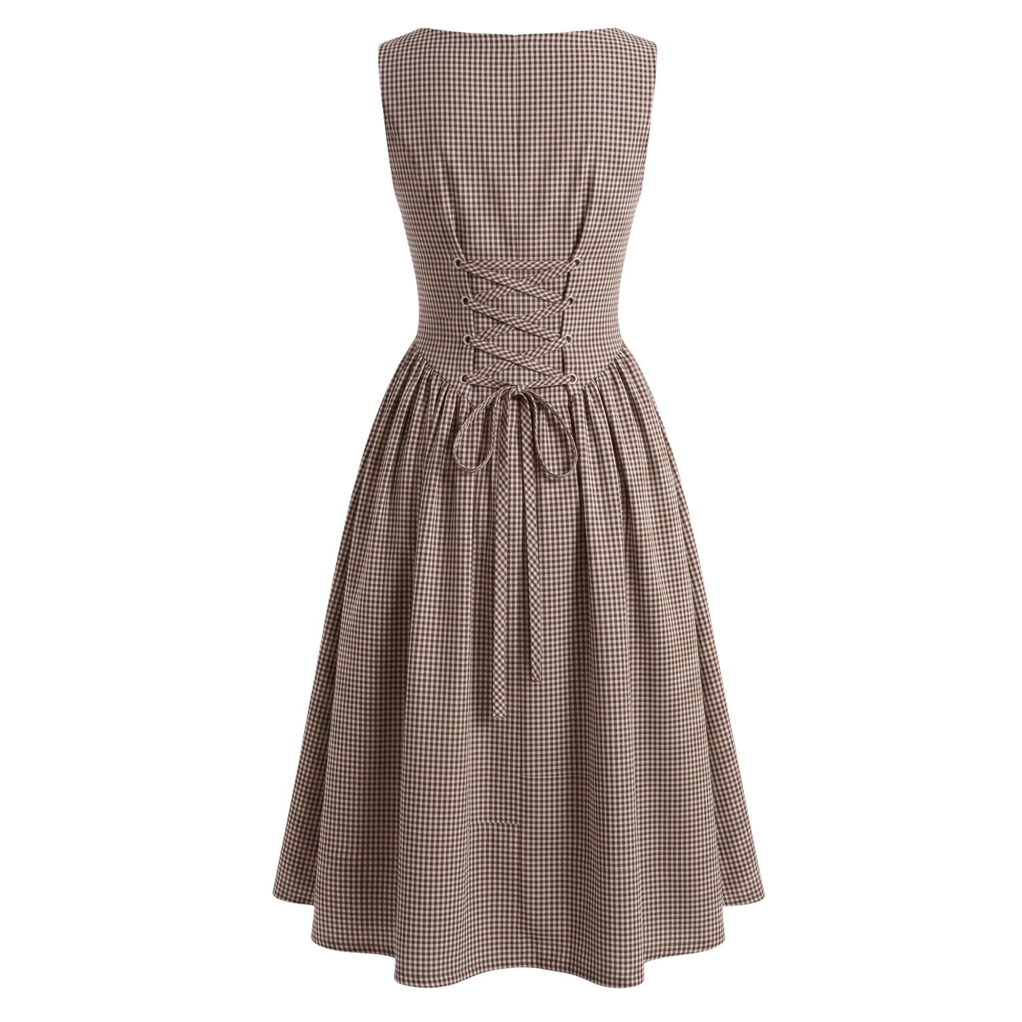 Boat Neck Checks Dress