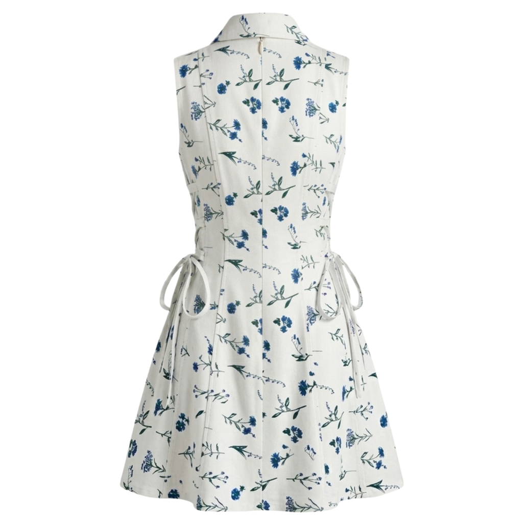 Floral tie-waist short dress