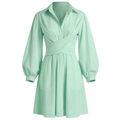 Linen wrap short dress