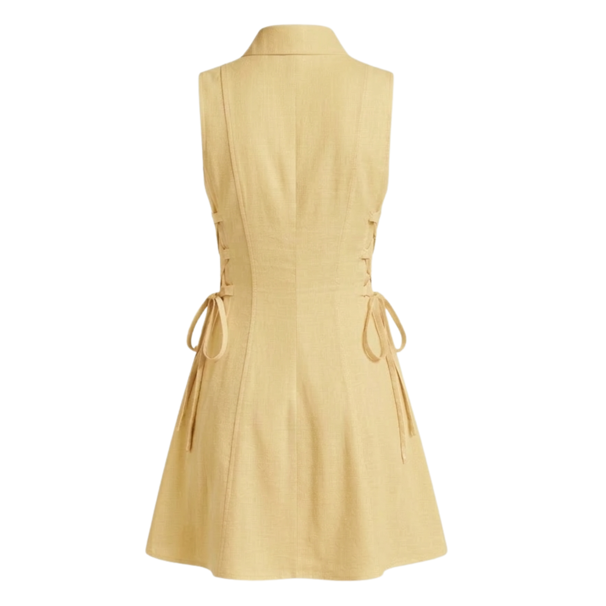 Cotton tie-waist short dress