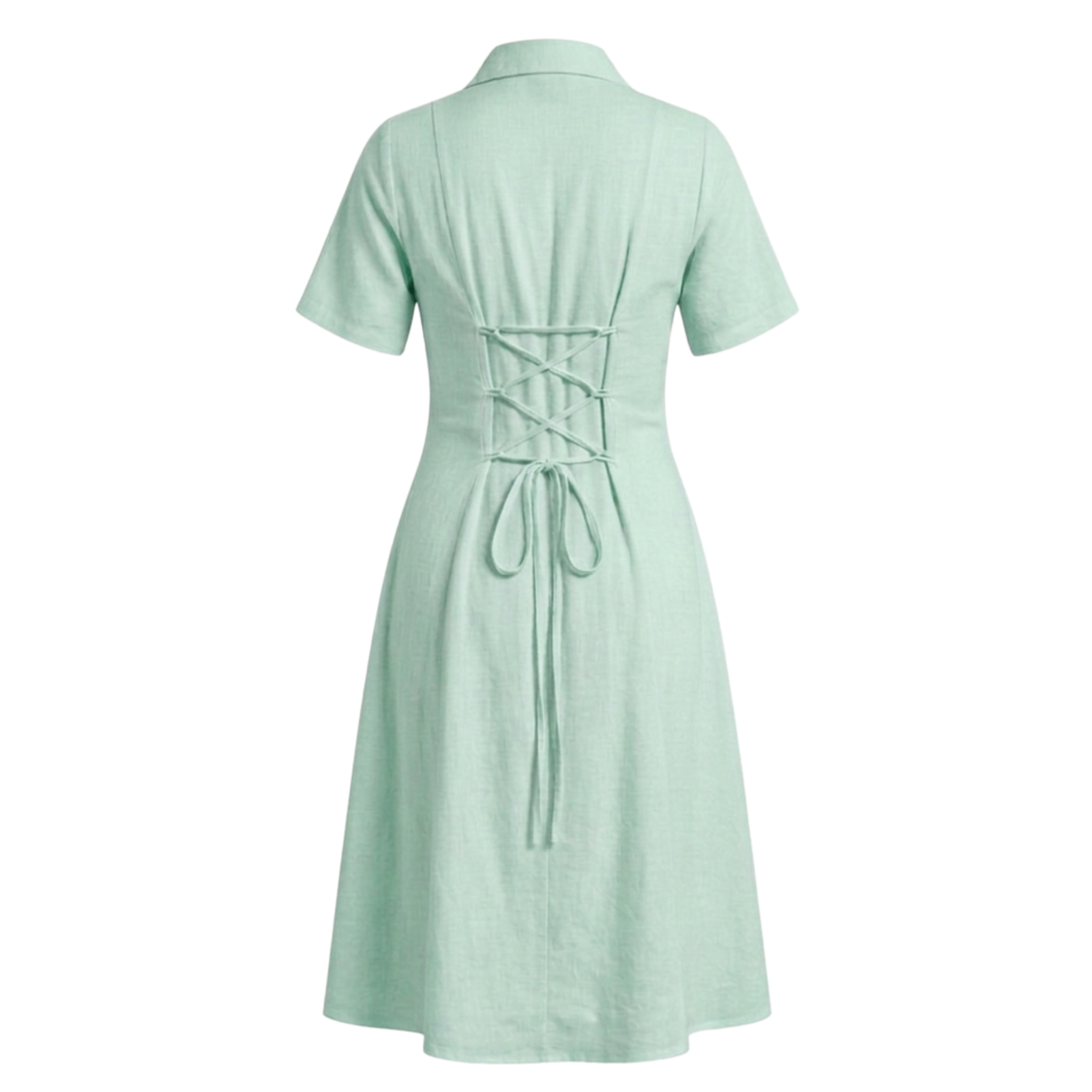 Linen notch collar dress