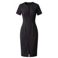 Tailored Button Detail Midi Dress