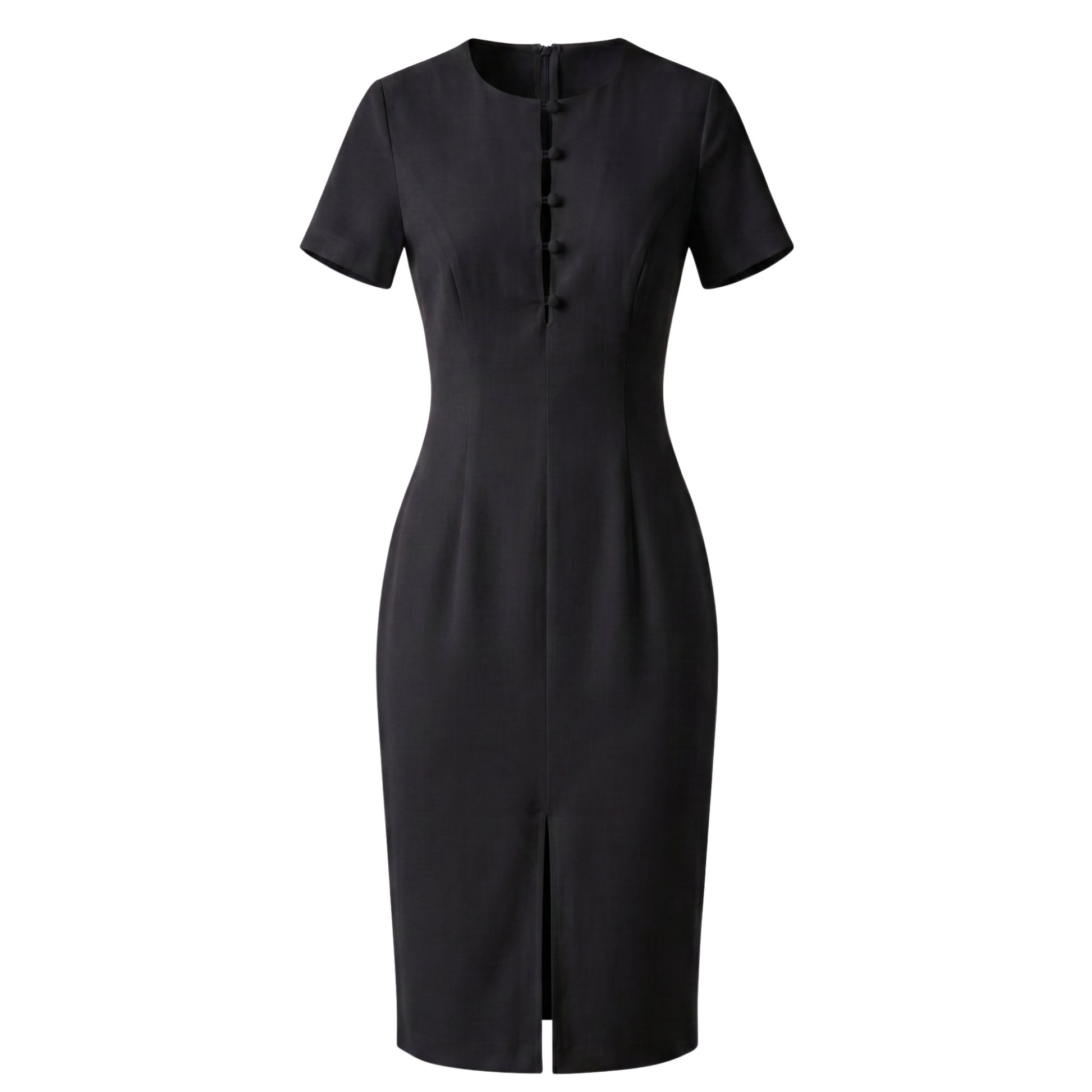 Tailored Button Detail Midi Dress