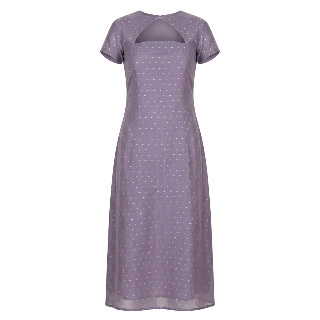 Lavender cut-out Midi Dress - Festive Edit