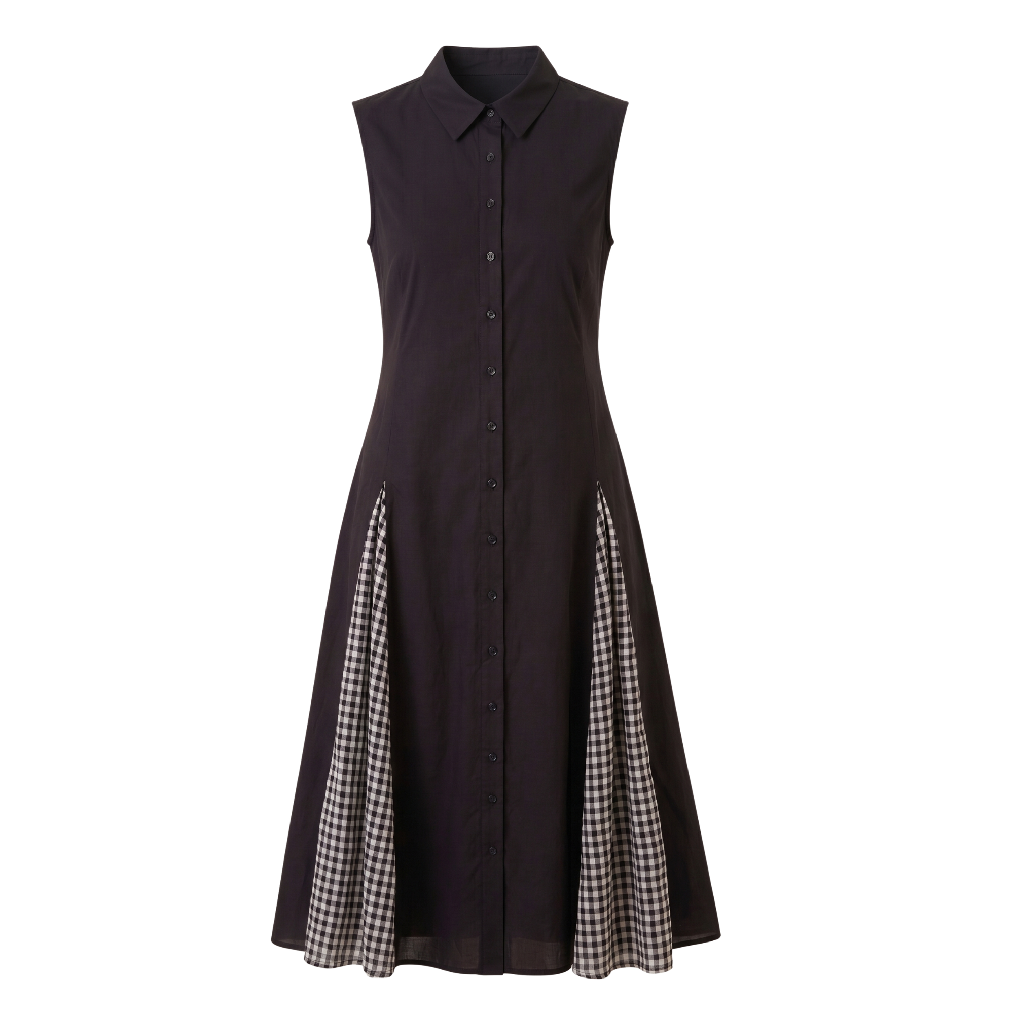 Checks Panel Shirt Dress