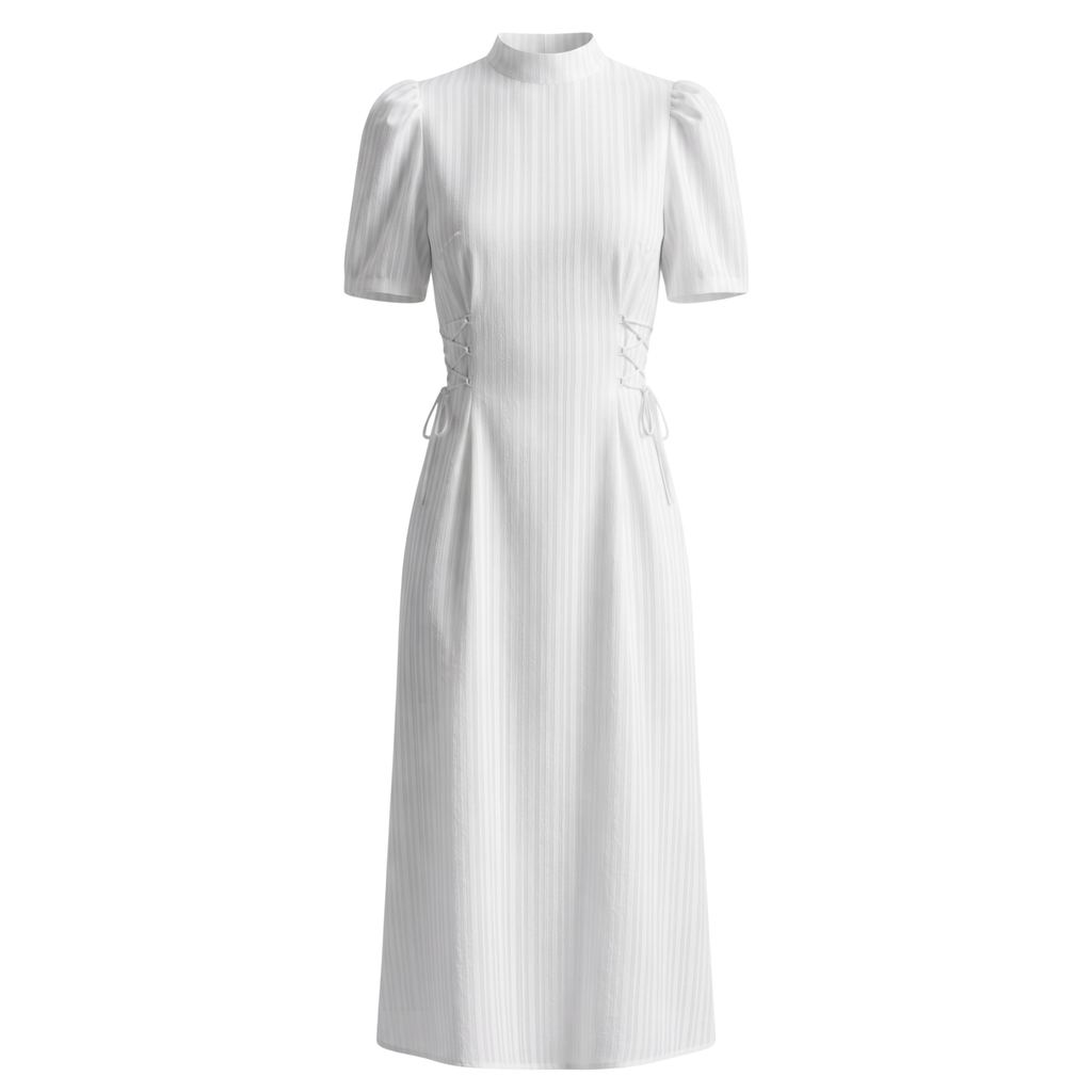 Stripe Structured Dress – Midi