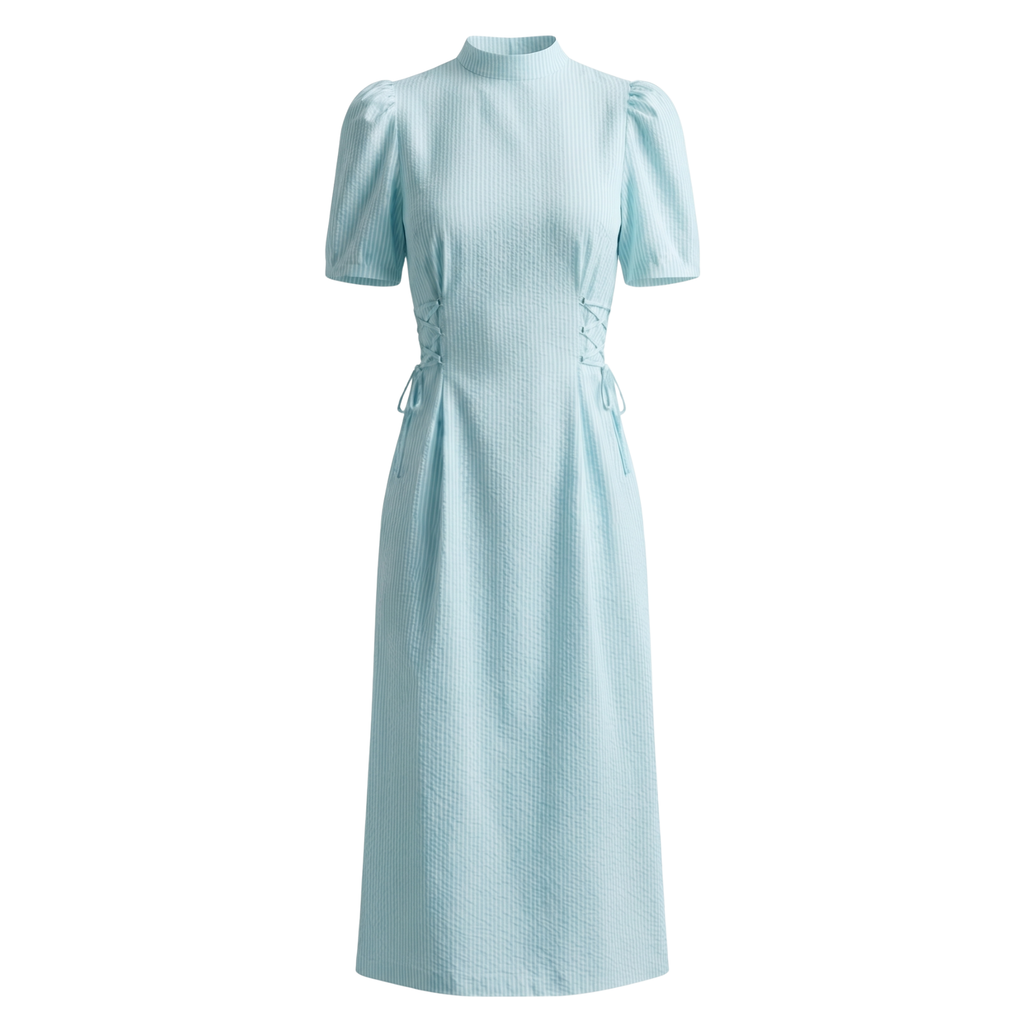 Aqua Structured Midi Dress