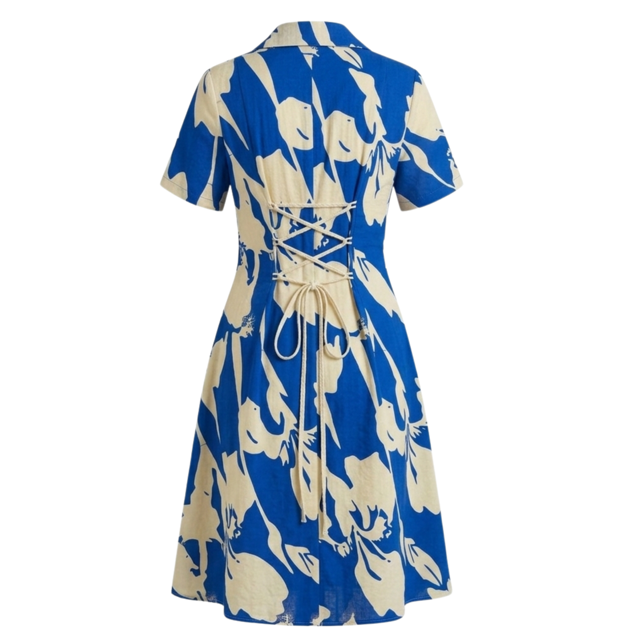 Printed notch collar dress