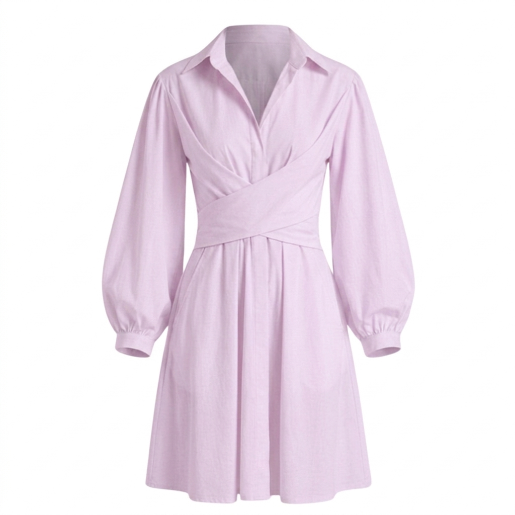 Cotton wrap short dress