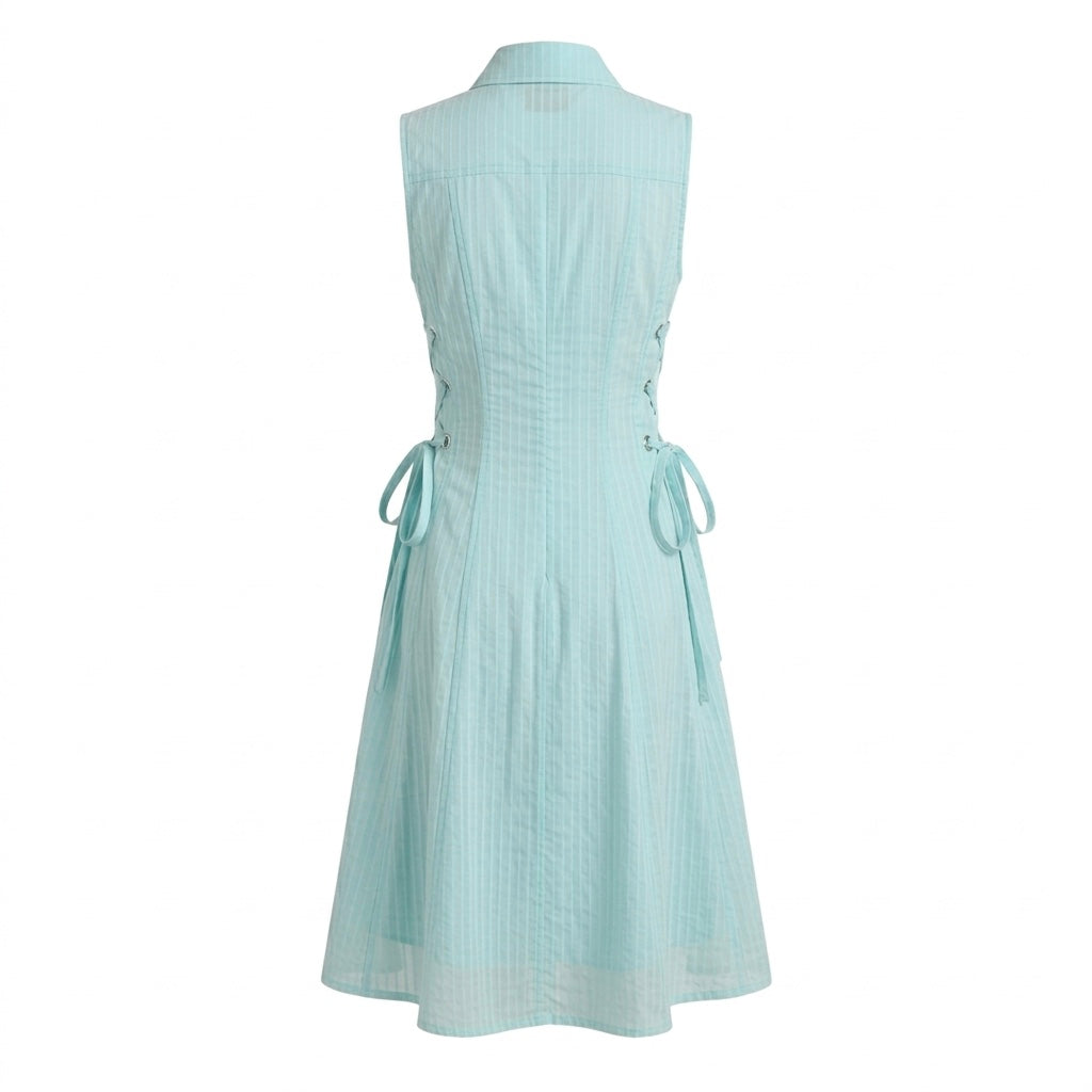 Aqua tie-waist short dress