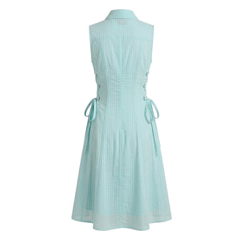 Aqua tie-waist short dress