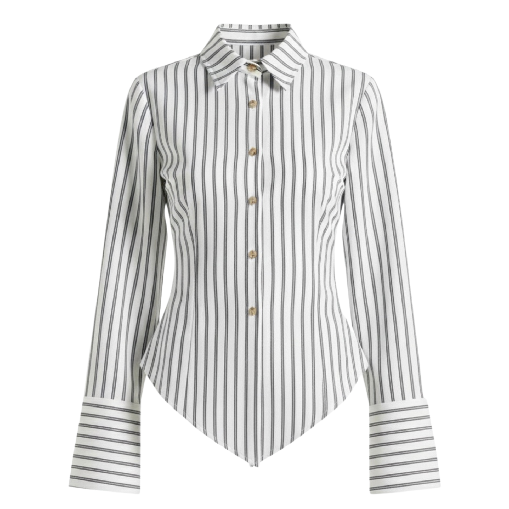 Fitted Stripe Button-Down Shirt