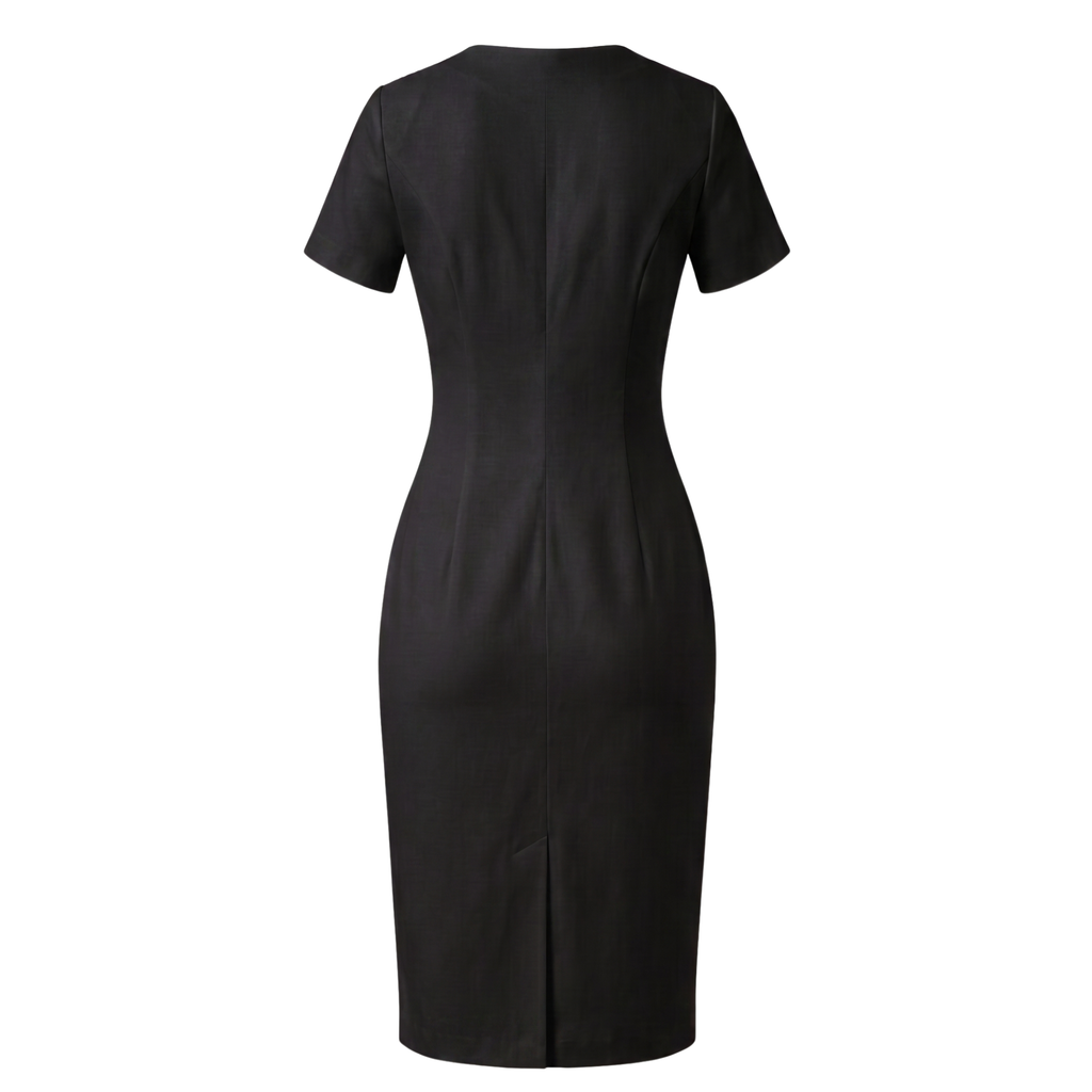 Tailored Button Detail Midi Dress