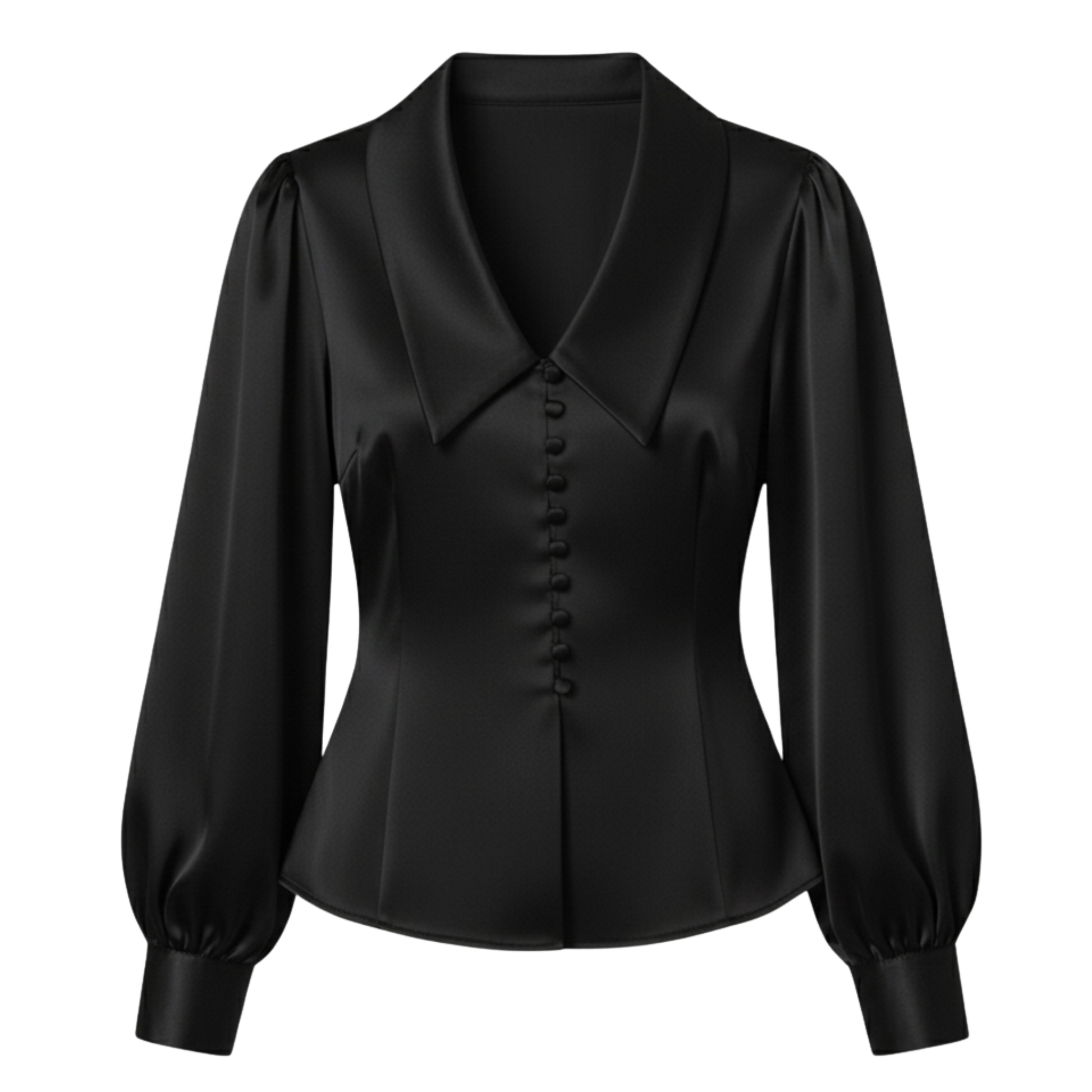 Satin Statement Collar Shirts