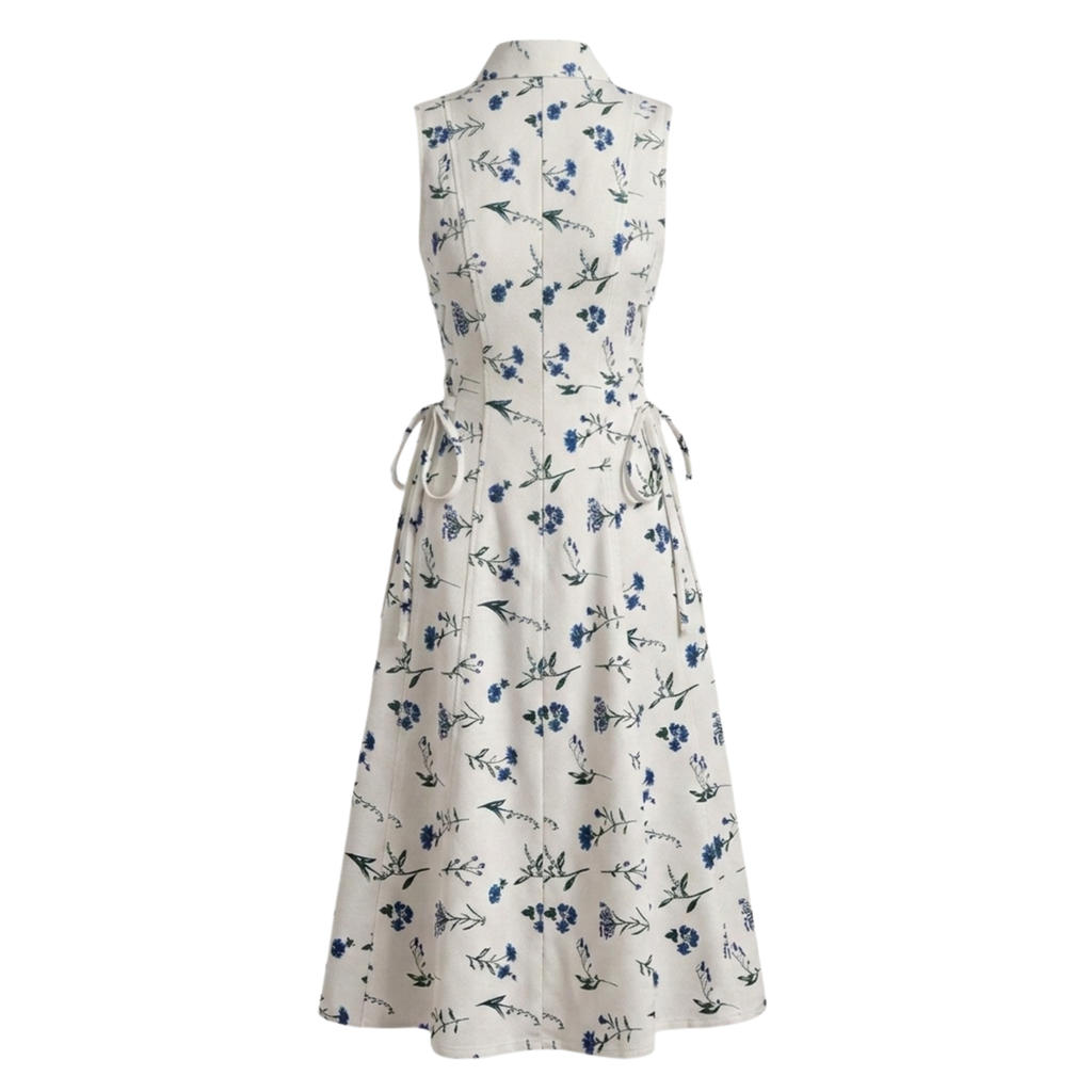 Floral tie-waist dress